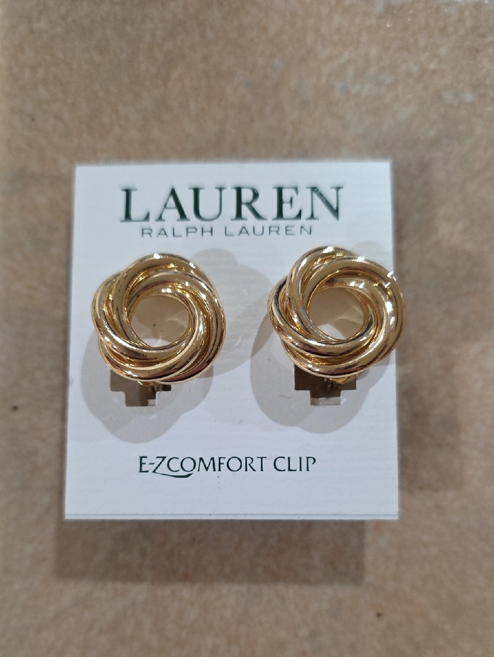 Lauren Ralph Lauren Polished Gold Knot Clip Earrings